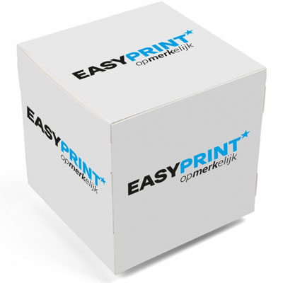Bedrukte EasyPrint kubus met logo aan alle zijde